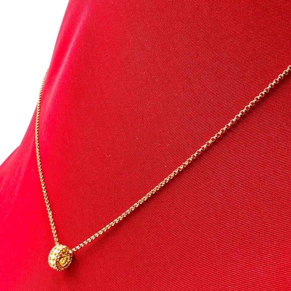 Roberto Coin 18K Gold Princess Rondel Pendant With Diamonds - Picture 3 of 5